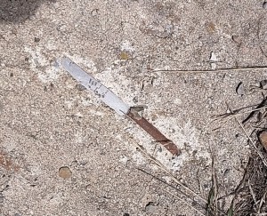 Knife in cement
