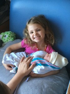 Lily holding Olivia